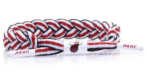 Rastaclat Basketball Miami Heat Adjustable Knotted Bracelet - White/Red/Black Cover