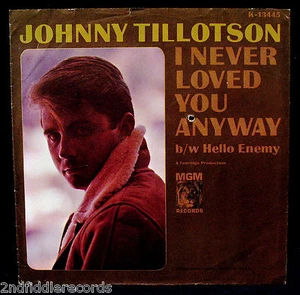 JOHNNY TILLOTSON-Hello Enemy-Rarer Picture Sleeve-MGM #K-13445 - Imagen 1 de 2