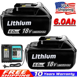 2X FOR Makita BL1860B 18V LXT Lithium-Ion 6.0 Ah Battery BL1830 /Charger DC18RC - Picture 1 of 29