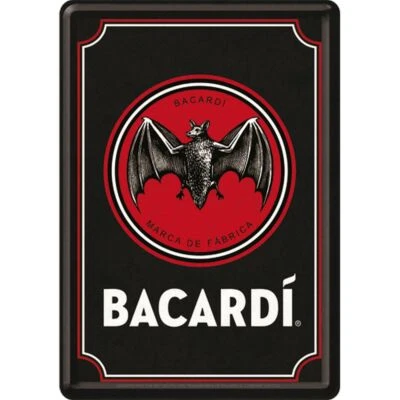 Nostalgic-Art - Bar Blechschild Metallschild Postkarte 10x14cm - Bacardi Logo