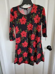 Lexington Avenue Women's Blooming Christmas Floral Poinsettia Dress Size Small - Picture 1 of 4