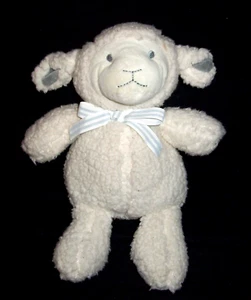 12" Grasslands Road Cream Sherpa Lamb Plush Gray Cross Foot Bow Stuffed Animal - Picture 1 of 3