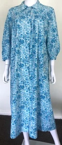 Vintage 70s 80s Floral Cotton Nightdress Nightgown House Dress Gown Robe | L - Picture 1 of 11