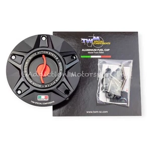 TWM Keyless Quick Release Action Fuel Cap Red for Aprilia RSV4 2025 onwards - Picture 1 of 4