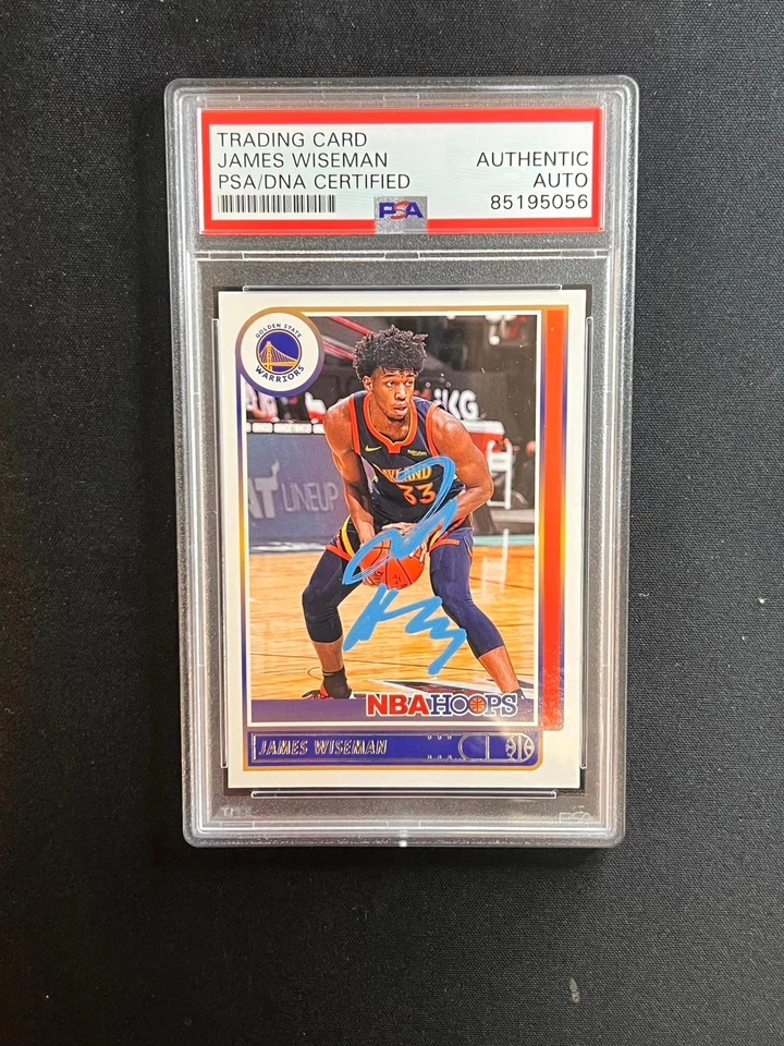 2021-22 Panini Hoops #58 JAMES WISEMAN Signed Card AUTO PSA Slabbed RC Warriors - Image 1 of 2