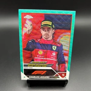 2023 Topps Chrome F1 #167 Charles Leclerc Aqua Wave /150 Scuderia Ferrari - Picture 1 of 2