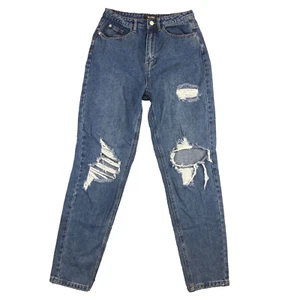Missguided Jeans Blue Womens 4R High-Waisted Distressed Y2K Med Wash Denim - Picture 1 of 13