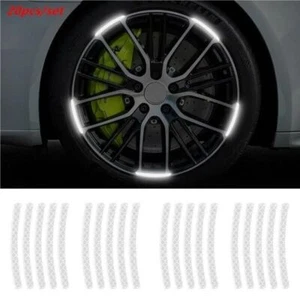 20PCS Adesivi Riflettenti Decorativi Ruota Auto Bianco Sicurezza Notturna Avviso Decalcomania - Foto 1 di 12