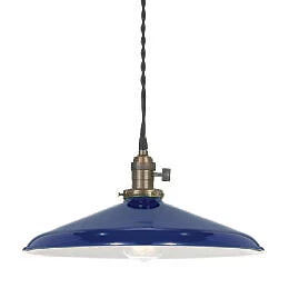 Porcelain Enamel Shade: 14" Rounded Metal Shade, 2.25" fitter for Pendant Lights - Image 1 of 3