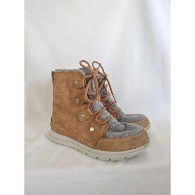 Sorel Explorer Joan Felt Boots Brown Tan Gray Suede Waterproof NL3423-224 8 39 - Image 1 of 4