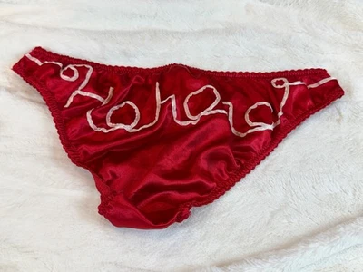 Panty de satén de Navidad True Vintage Victoria's Secret SEXY LITTLE THINGS HO HO Foto 1 de 4