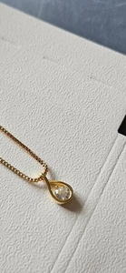 Pandora Infinite Gold Tone Lab-grown Diamond Pendant Necklace 0.15 - Picture 1 of 6