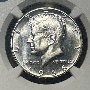 1966 SMS Kennedy Half Sight White NGC MS68 - Picture 1 of 8