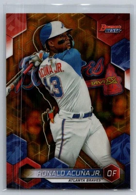 2023 Bowman's Best #18 Ronald Acuña Jr. Gold Lava Refractors #/75 - Image 1 of 2