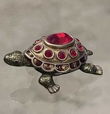 Caja tortuga esmaltada piedra natal de julio Jay Strongwater Foto 1 de 4