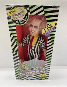 Figurina parlante Kenner Beetlejuice Head Spinning 1989 vintage nuova con scatola - Foto 1 di 24