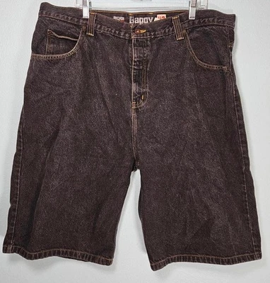 Anchor Blue Men's Vintage Baggy Black Denim Jorts Shorts Y2K Size 42 - Image 1 of 4