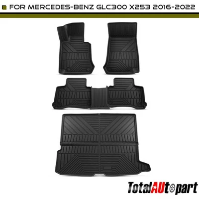 4x Alfombrillas negras revestimiento maletero carga Mercedes-Benz X253 GLC300 delanteras y traseras Foto 1 de 4