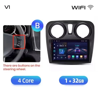 Autoradio Android Dacia Sandero 2 2014-2019 Bluetooth Wifi Rds 4Core Gps - Immagine 1 di 4