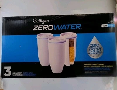 ZEROWATER 5 Stage Advanced Filtration 3 Replacement Water Filters FS Charity NEW - Image 1 of 2