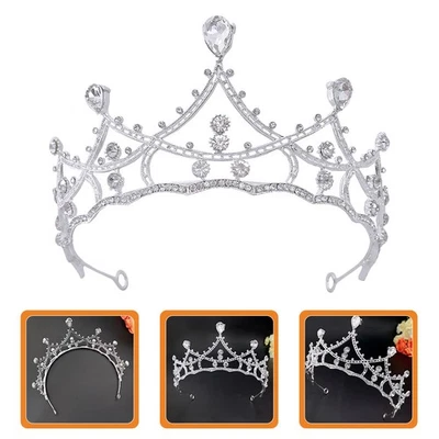  Rinestone Tiara per ragazze Crown di matrimonio di Rinestone del matrimonio - Immagine 1 di 4