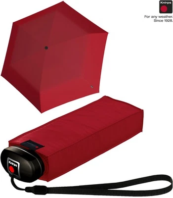 Knirps Regenschirm Damen Taschenschirm klein stabil Travel rot flame
