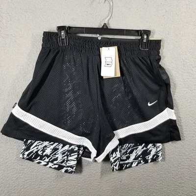 Pantalones Cortos Nike Basketball Icon 2 en 1 Hombres Medianos Negros Blancos Raros HJ3893-010 Foto 1 de 4