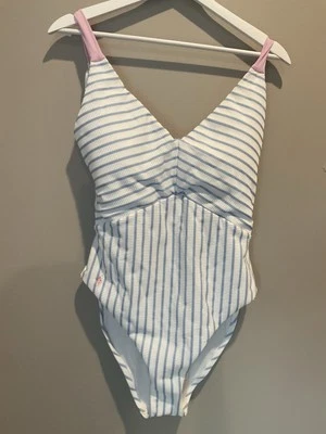 Nuevo con etiquetas XL One Piece Polo Ralph Lauren Traje de baño Bebé Azul Rayas Almohadillas extraíbles Foto 1 de 4