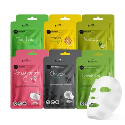 Celavi Essence Facial Mask 12 Pack - Moisturizing Sheet Masks for Skin Care - Image 1 of 4