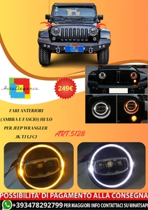 💫ART.5128 Fari Anteriori (Ambra e Fascio) Hi/Lo per Jeep Wrangler JK TJ LJ CJ💫 - Foto 1 di 10