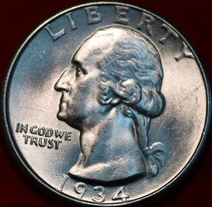 Uncirculated 1934-D Denver Mint Silver Washington Quarter - Picture 1 of 2