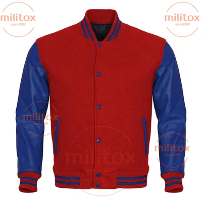 Varsity Jacket – Wool Body & Leather Sleeves | Premium Quality, Free Shipping, - Image 1 of 3