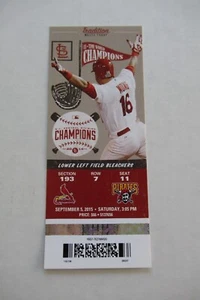 ST. LOUIS CARDINALS VS PIRATES 9/5/2015 FULL TICKET ~ MATT CARPENTER HR - Picture 1 of 1