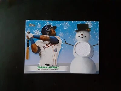 2021 Topps Walmart Holiday Yordan Alvarez Jersey Relic Snowman Houston Astros - Image 1 of 3