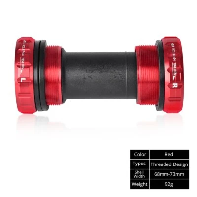 MTB Road Mountain Bike Bottom Bracket BSA 68 / 73mm Sealed Bearing Threaded Red - Image 1 of 4
