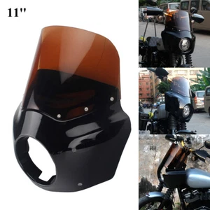 Headlight Fairing 11'' Smoke Windshield w/Mount Kit For Softail Street Bob FXBB - Picture 1 of 10