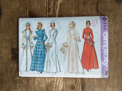 5313 Ruffle Trim Wedding Dress Size 14 Uncut Vintage Simplicity Sewing Pattern - Image 1 of 2