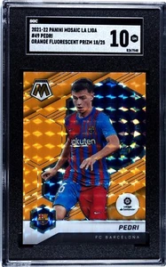 PEDRI-2021-22 Mosaic Ser#ed/25 SSP La Liga Orange Fluorescent  SGC 10 GM LOW POP - Picture 1 of 5