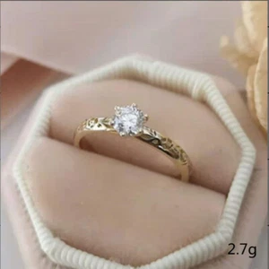 Jewelry Golden Micro-Inlaid White Zircon Vintage Pattern Size 6-10 - Bild 1 von 4