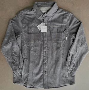 NEW! ~ EDDIE BAUER Fleece Lined Flannel Shirt Jacket, M MED Carbon Gray ~ ($115) - Imagen 1 de 13