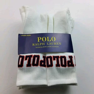 Polo Ralph Lauren Men's 6pk Crew Socks White Size 10-13 (Shoe Size 6-12.5) - Picture 1 of 3