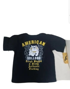 American Bulldog Boy Black tshirt Size 7 - Picture 1 of 1