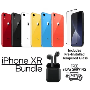 Apple iPhone XR Fully Unlocked 256GB Yellow w/ Tempered and Earbuds (Very Good) - Afbeelding 1 van 5