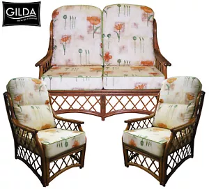 GILDA Round Top DELUXE PIPED Cane Rattan Wicker Conservatory Garden Furniture - Picture 1 of 31
