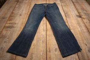 Pantalones de mezclilla 7 For All Mankind Dojo acampanados pierna ancha para mujer lavado medio azul talla 34 M - Imagen 1 de 5