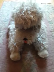 Caniche Steiff Snobby Años 50 con Cuello Rojo Original GRANDE 25" Mohair Sin Botón - Imagen 1 de 6