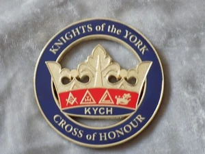 Masonic 3" Car Emblem York Rites KYCH Crown Knights Crown Freemasonry Metal NEW! - Picture 1 of 1
