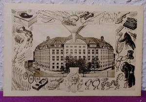 KÜNSTLER AK LEIPZIG-LEIHHAUS mit rückseitigem VersGedicht "S Leihhaus" sächsisch - Bild 1 von 2