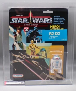 AFA 80+ 1985 Glasslite STAR WARS PotF POP UP saber R2 D2 moc Brazil sealed DROID - Picture 1 of 5