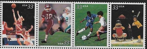 US Scott 3399-3402, Youth Team Sports, 1999, Mint Block or Strip of 4, OG, NH - Picture 1 of 2